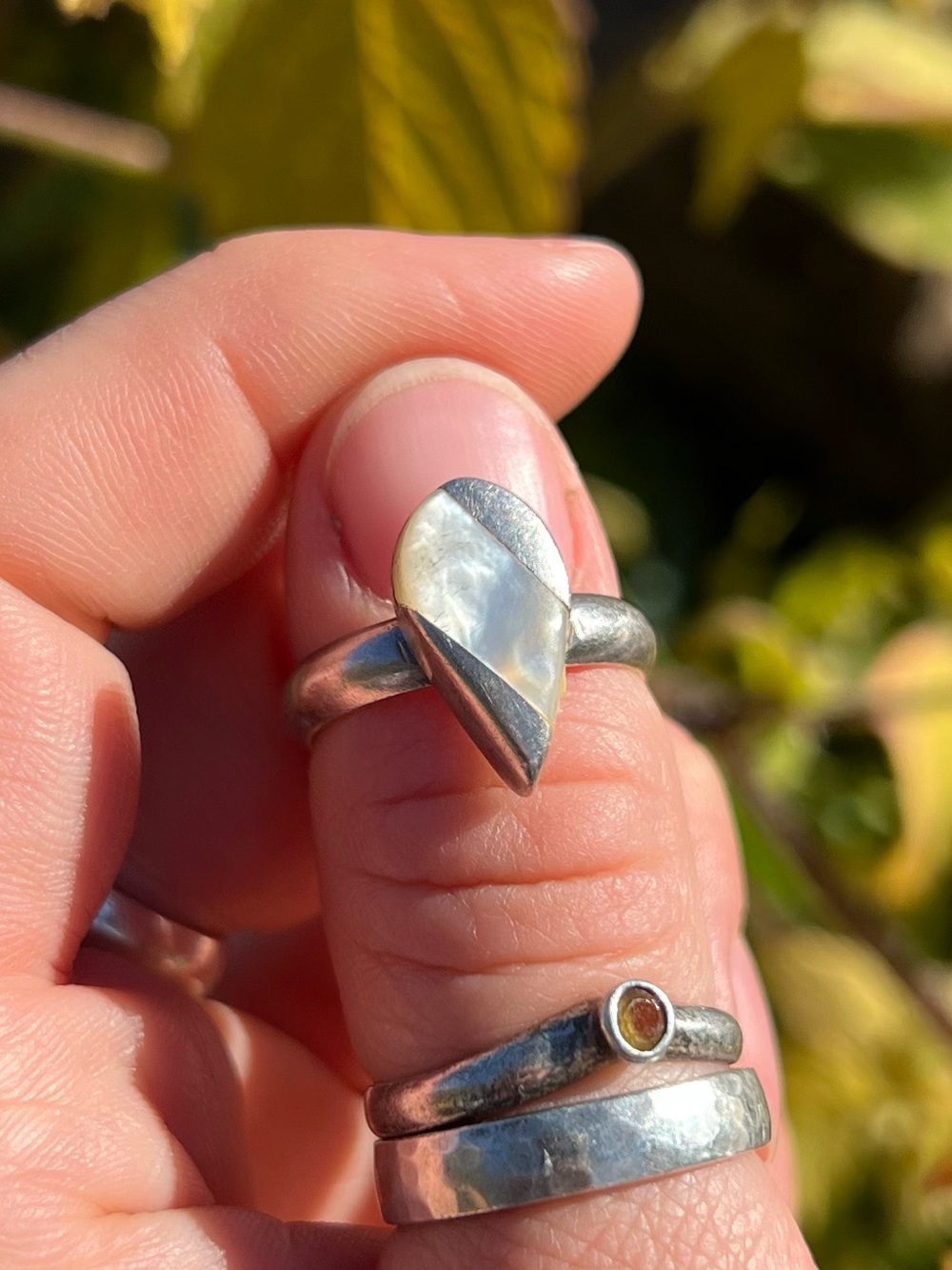 Vintage Sterling Mother of Pearl Ring
